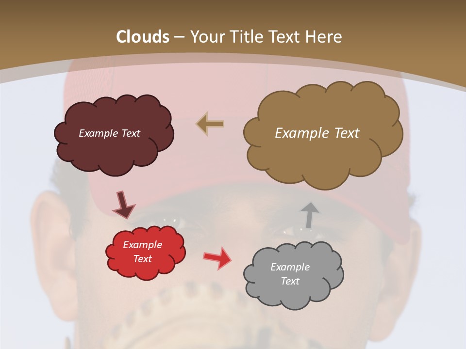 A Baseball Player With A Red Hat And Glove PowerPoint Template