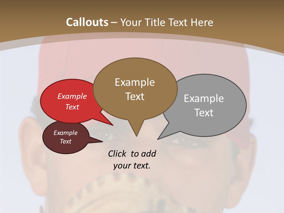 A Baseball Player With A Red Hat And Glove PowerPoint Template