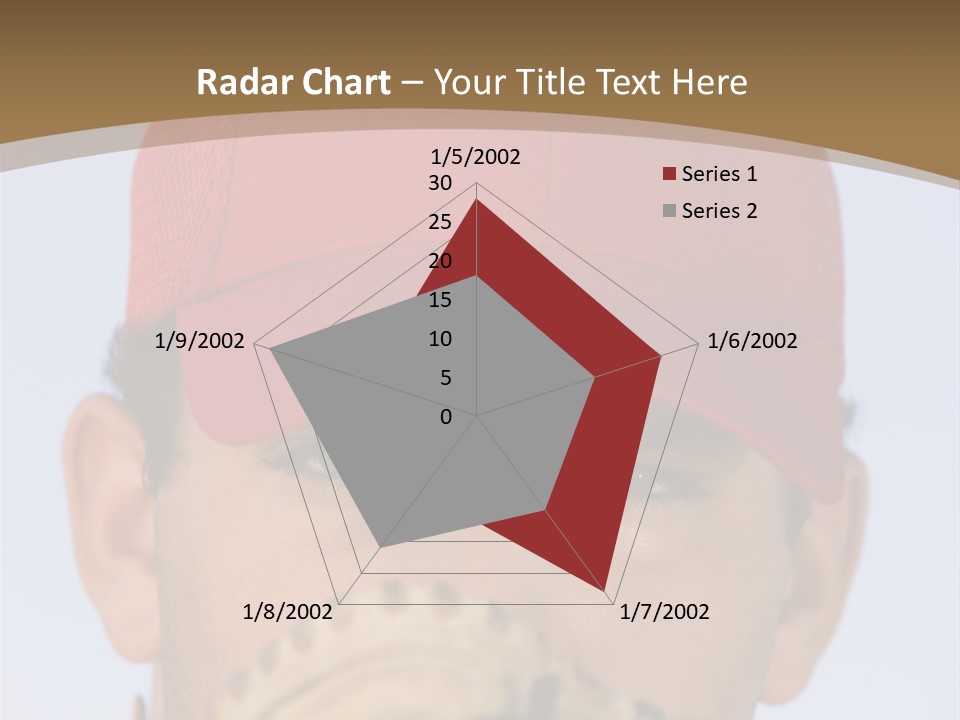 A Baseball Player With A Red Hat And Glove PowerPoint Template