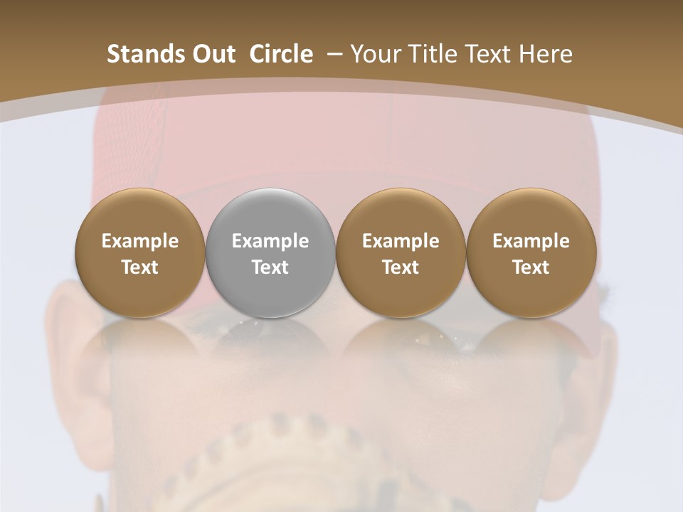 A Baseball Player With A Red Hat And Glove PowerPoint Template