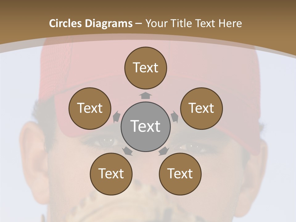 A Baseball Player With A Red Hat And Glove PowerPoint Template