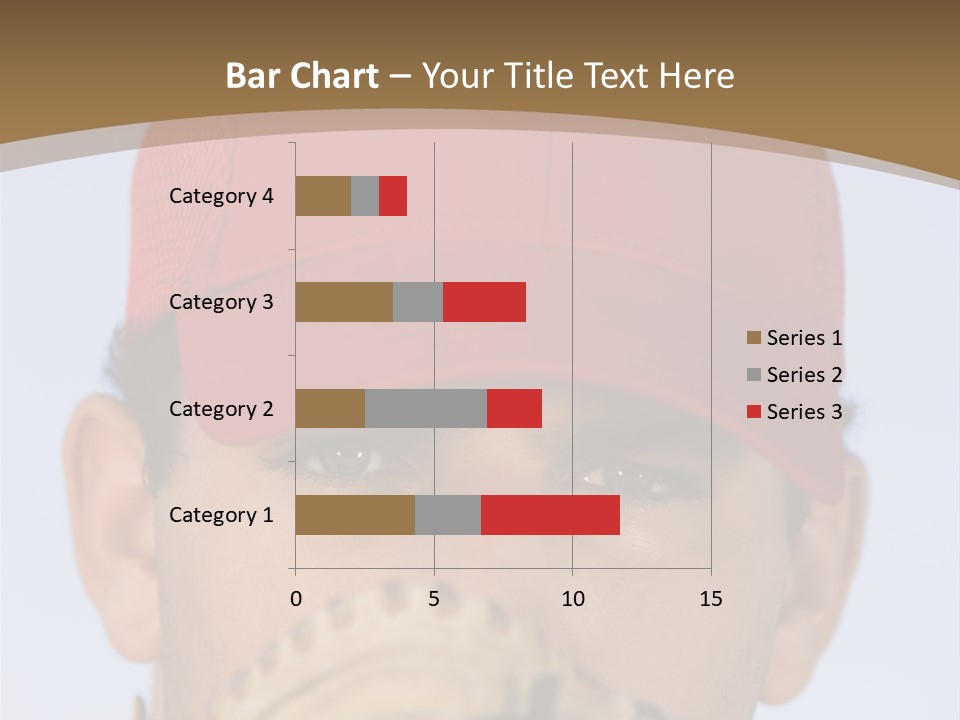 A Baseball Player With A Red Hat And Glove PowerPoint Template