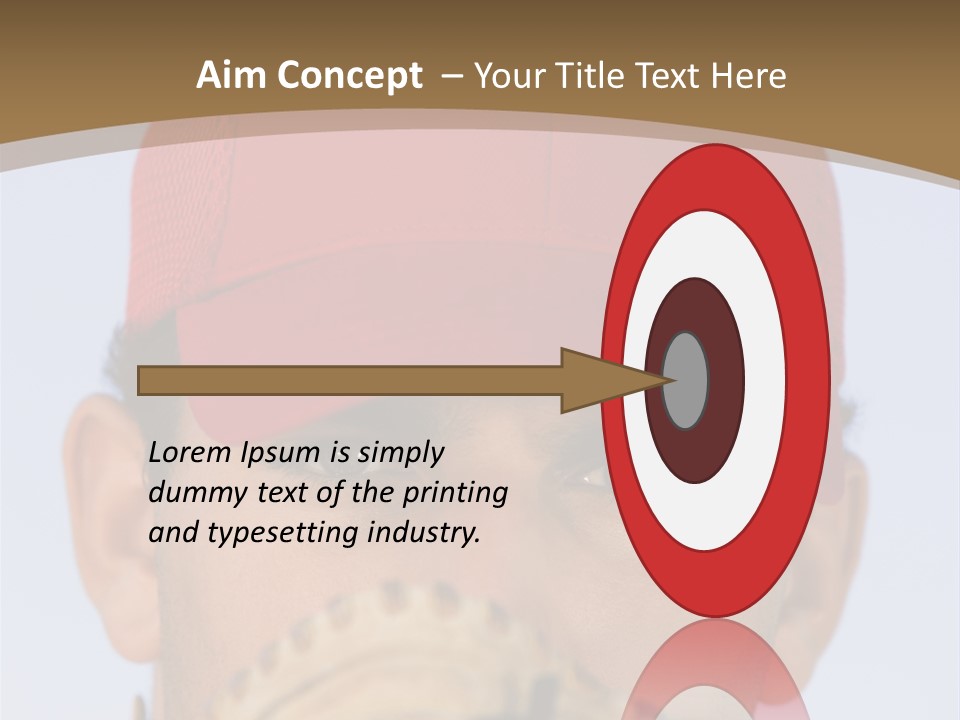 A Baseball Player With A Red Hat And Glove PowerPoint Template