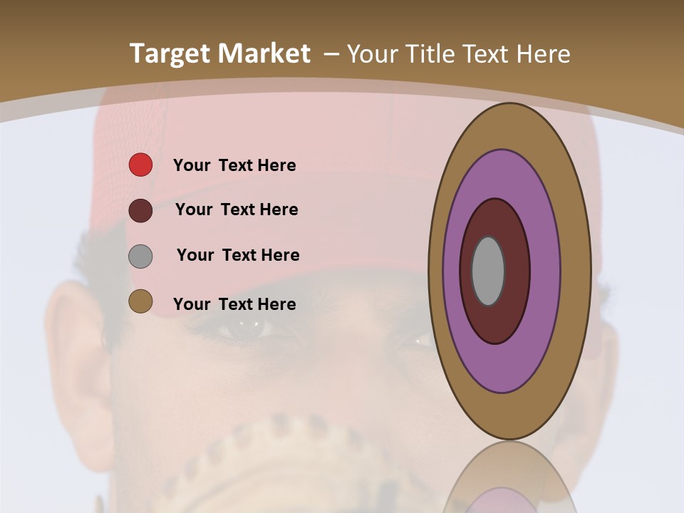 A Baseball Player With A Red Hat And Glove PowerPoint Template