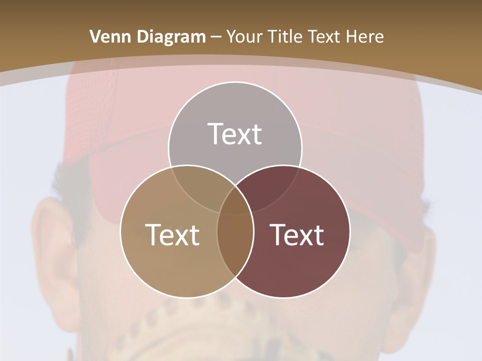 A Baseball Player With A Red Hat And Glove PowerPoint Template