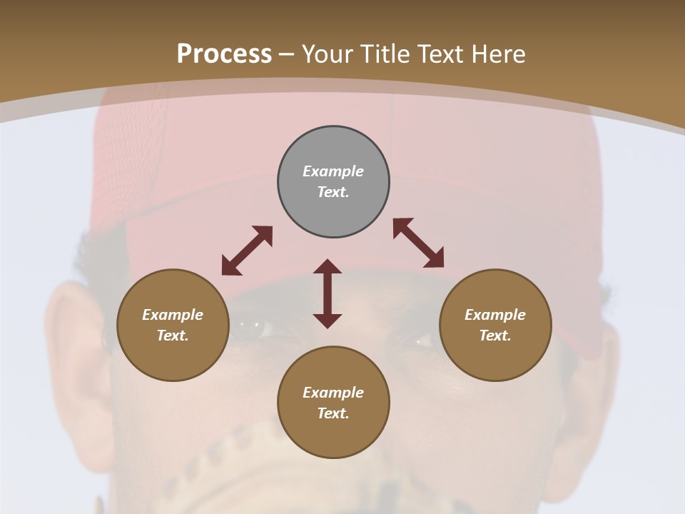 A Baseball Player With A Red Hat And Glove PowerPoint Template