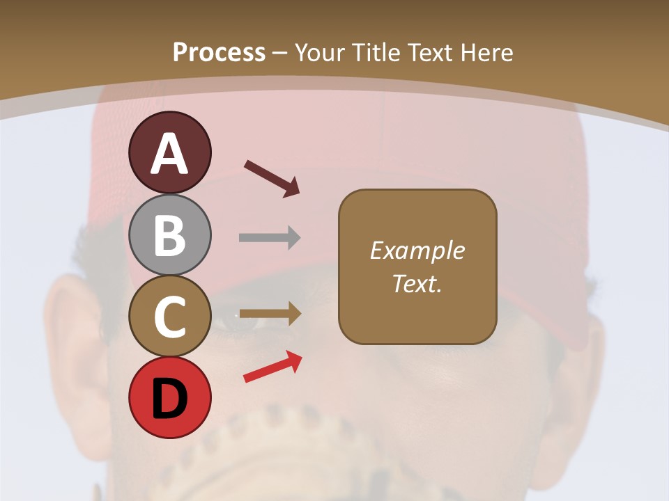 A Baseball Player With A Red Hat And Glove PowerPoint Template