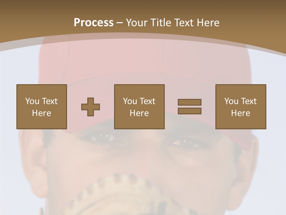 A Baseball Player With A Red Hat And Glove PowerPoint Template
