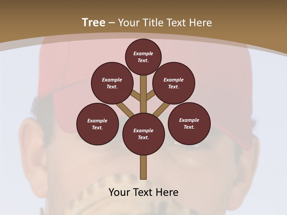 A Baseball Player With A Red Hat And Glove PowerPoint Template