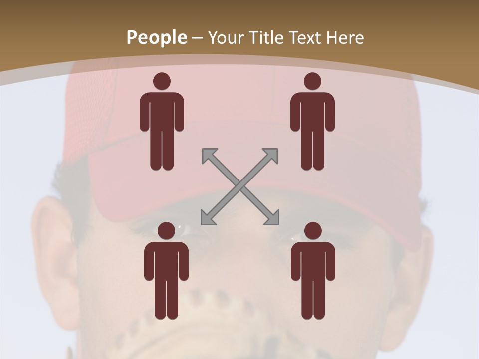 A Baseball Player With A Red Hat And Glove PowerPoint Template