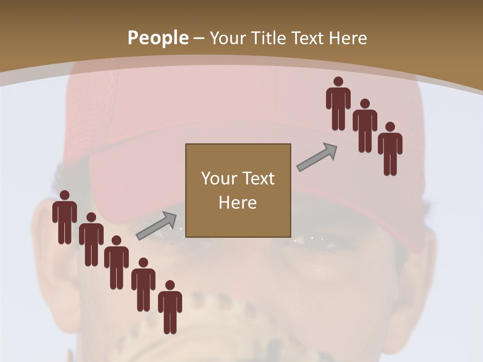 A Baseball Player With A Red Hat And Glove PowerPoint Template