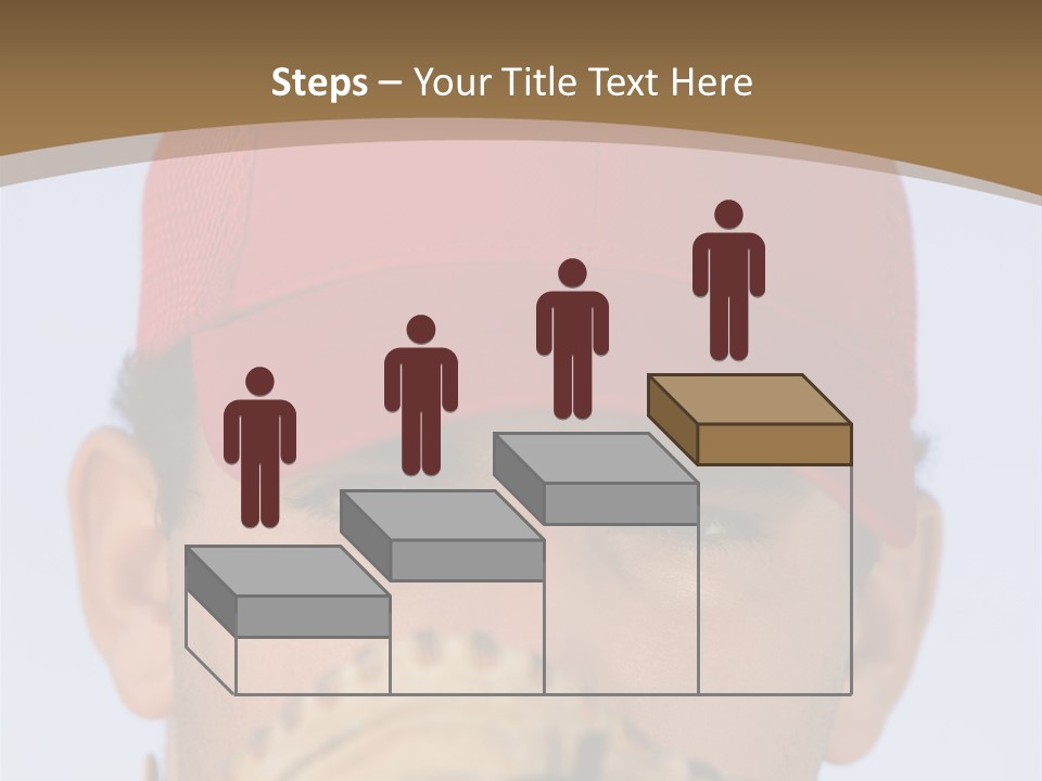 A Baseball Player With A Red Hat And Glove PowerPoint Template