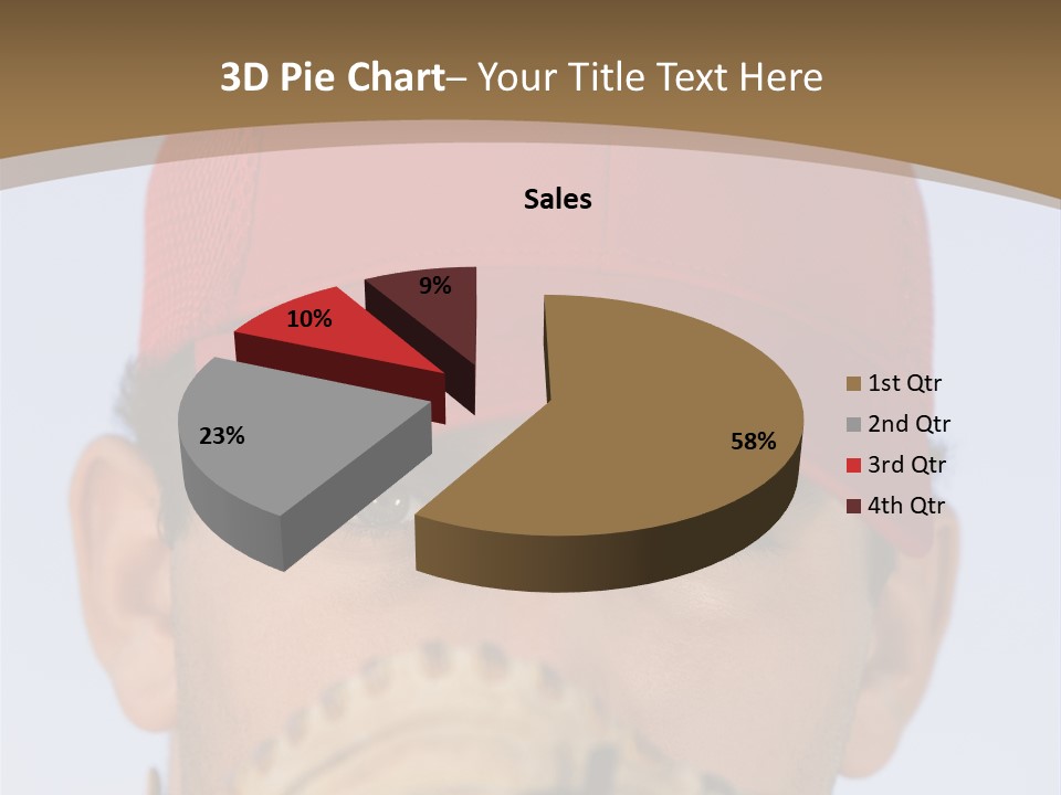 A Baseball Player With A Red Hat And Glove PowerPoint Template