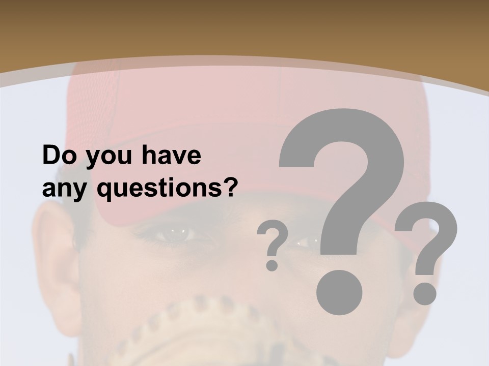 A Baseball Player With A Red Hat And Glove PowerPoint Template