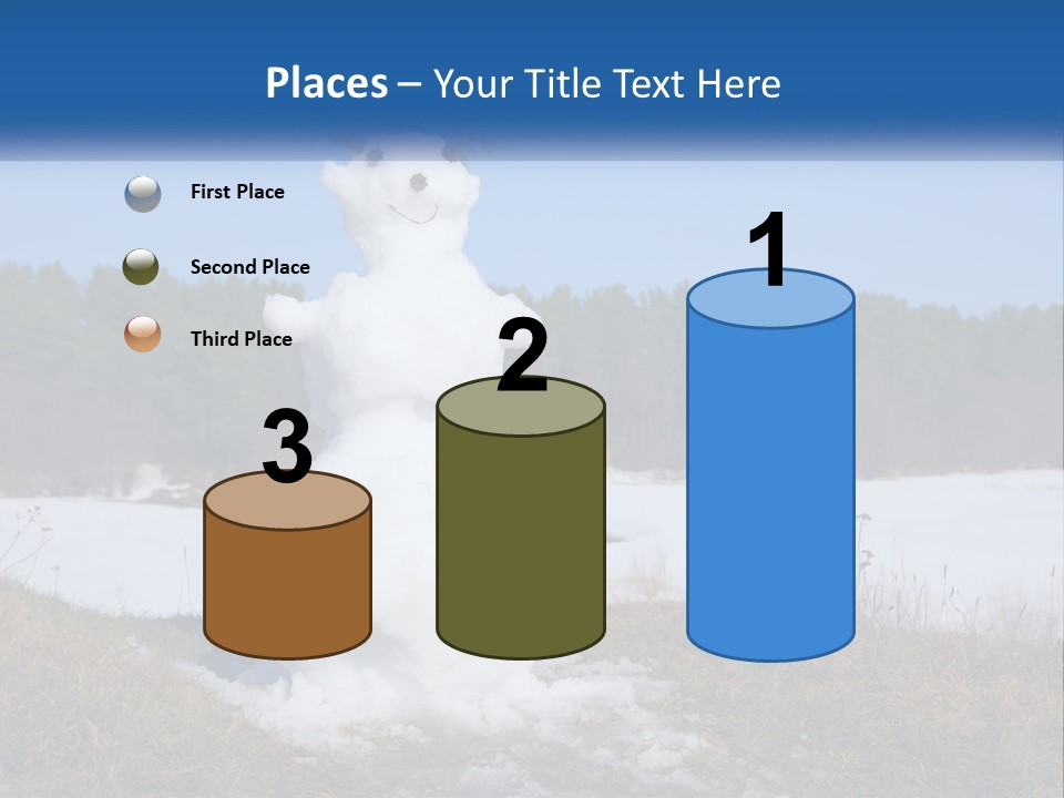A Snowman Is Standing In The Middle Of A Field PowerPoint Template