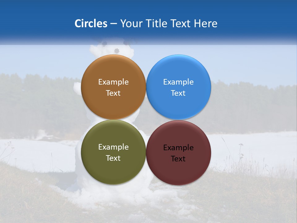 A Snowman Is Standing In The Middle Of A Field PowerPoint Template