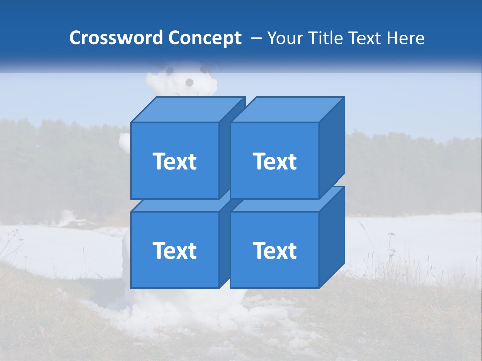 A Snowman Is Standing In The Middle Of A Field PowerPoint Template