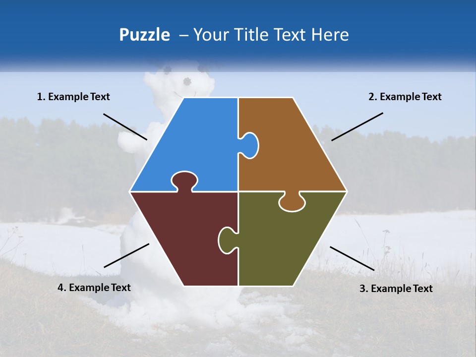 A Snowman Is Standing In The Middle Of A Field PowerPoint Template