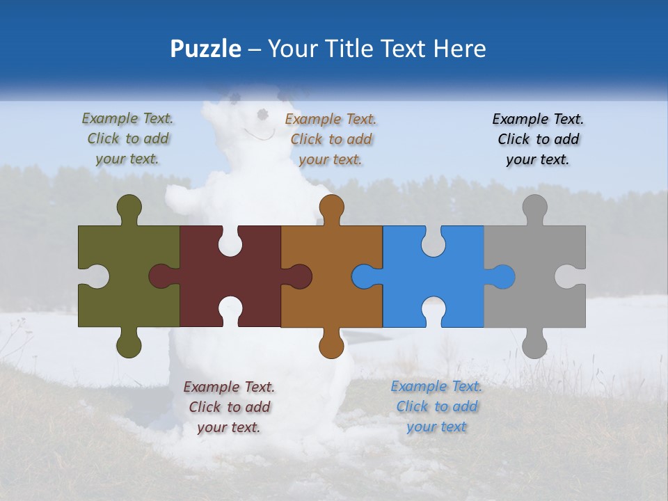 A Snowman Is Standing In The Middle Of A Field PowerPoint Template