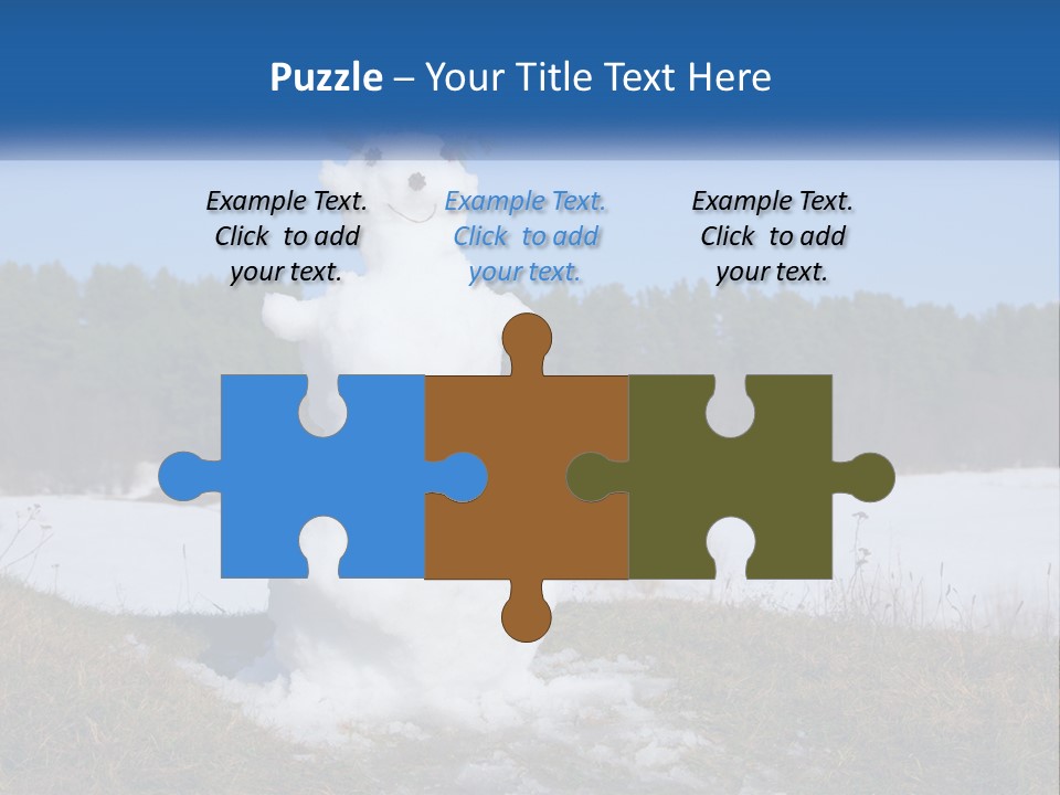 A Snowman Is Standing In The Middle Of A Field PowerPoint Template