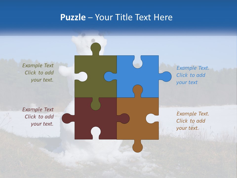 A Snowman Is Standing In The Middle Of A Field PowerPoint Template