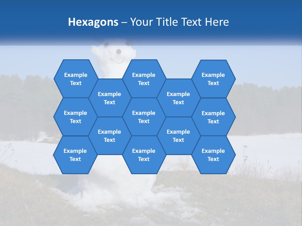 A Snowman Is Standing In The Middle Of A Field PowerPoint Template