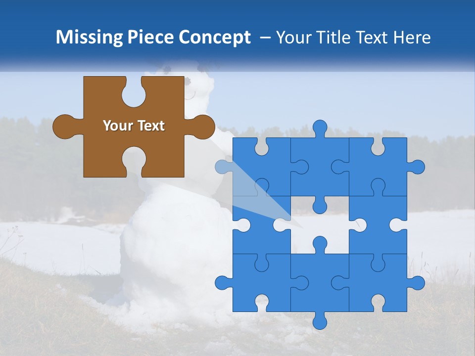 A Snowman Is Standing In The Middle Of A Field PowerPoint Template
