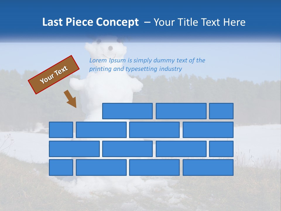 A Snowman Is Standing In The Middle Of A Field PowerPoint Template
