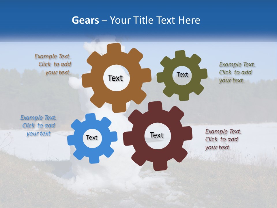 A Snowman Is Standing In The Middle Of A Field PowerPoint Template