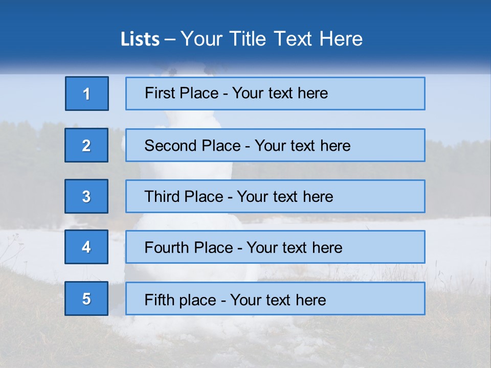 A Snowman Is Standing In The Middle Of A Field PowerPoint Template