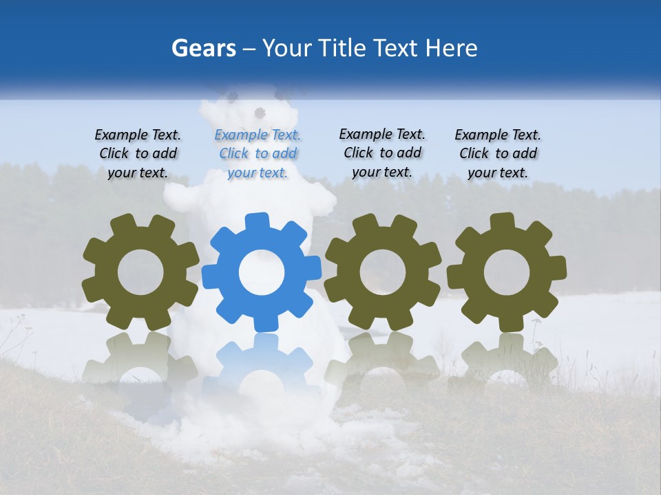 A Snowman Is Standing In The Middle Of A Field PowerPoint Template