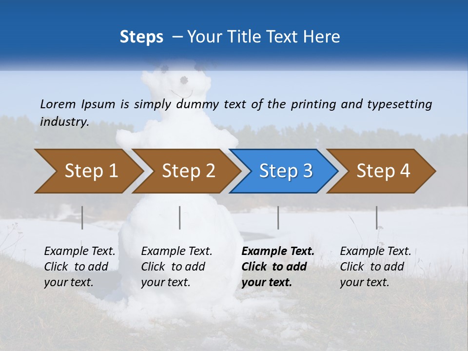 A Snowman Is Standing In The Middle Of A Field PowerPoint Template