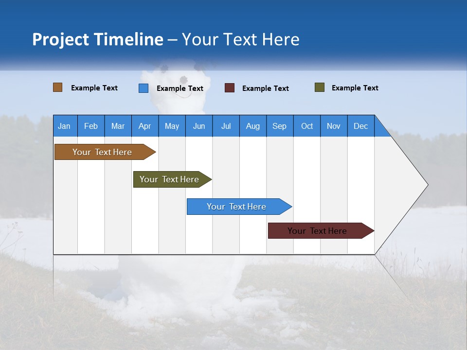 A Snowman Is Standing In The Middle Of A Field PowerPoint Template