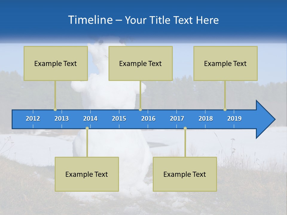 A Snowman Is Standing In The Middle Of A Field PowerPoint Template