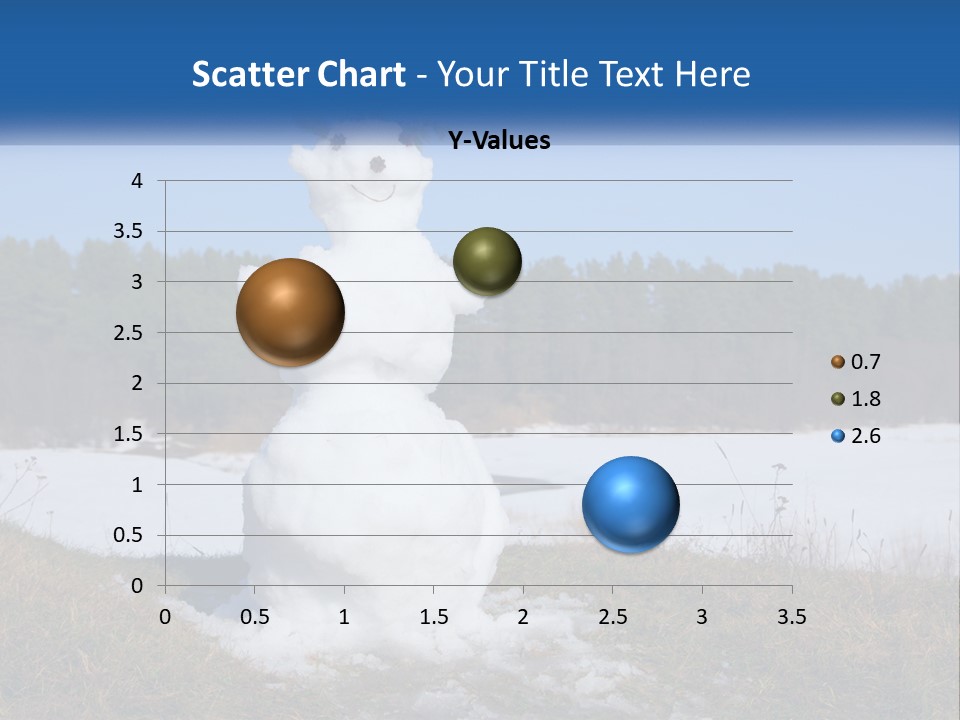 A Snowman Is Standing In The Middle Of A Field PowerPoint Template