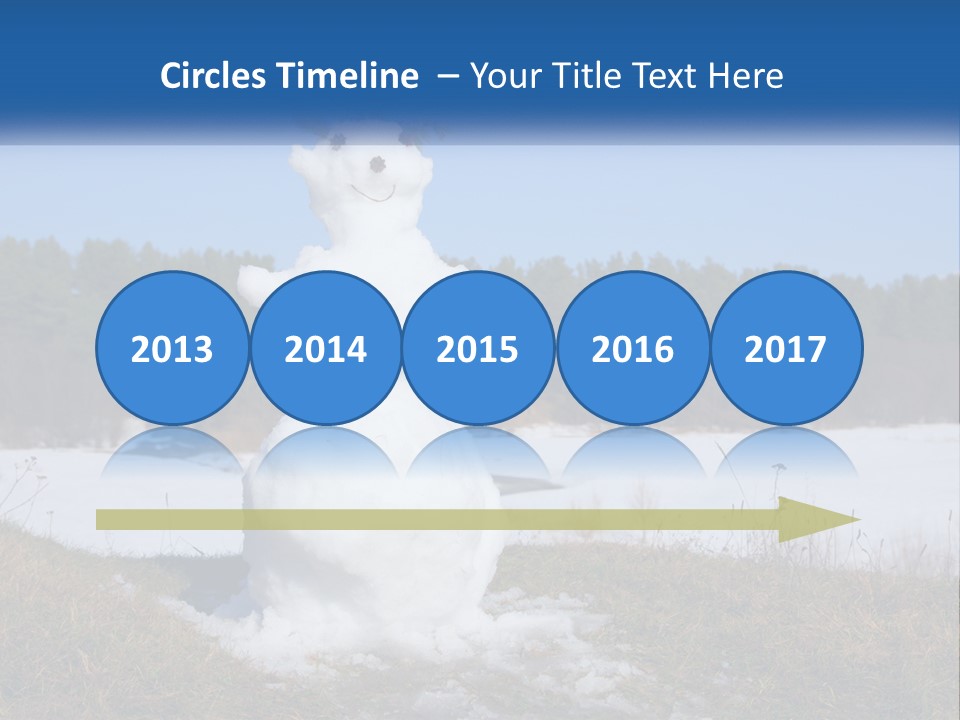 A Snowman Is Standing In The Middle Of A Field PowerPoint Template