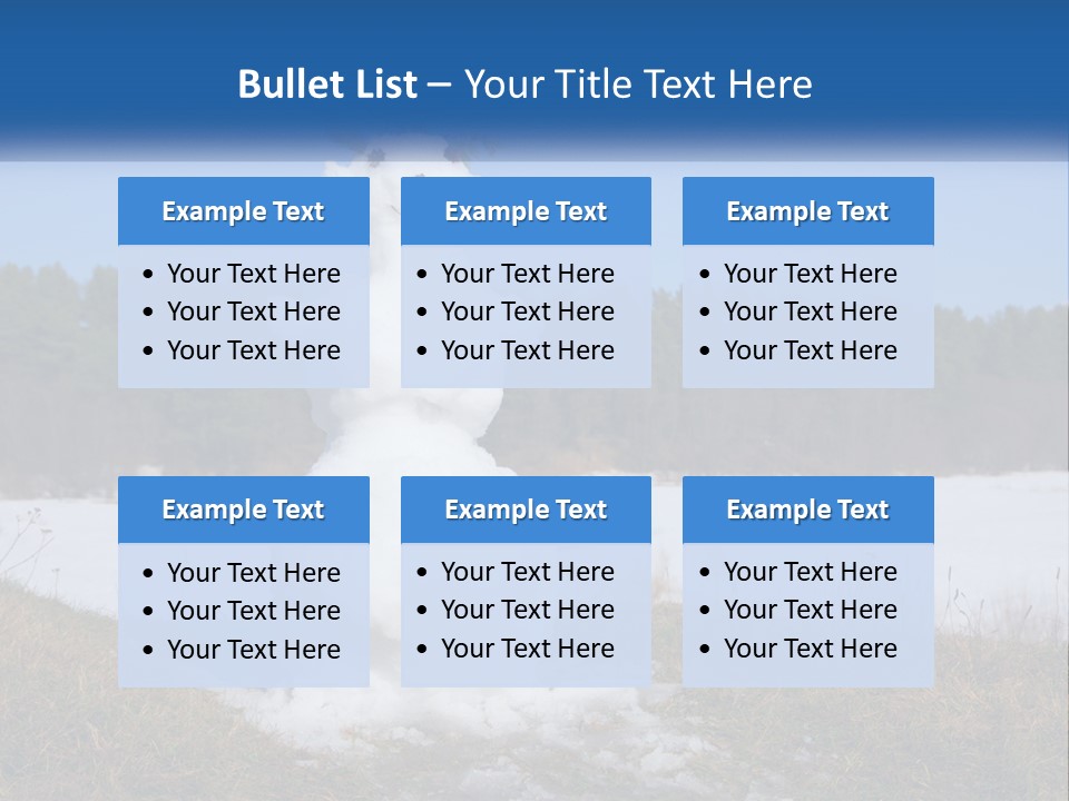 A Snowman Is Standing In The Middle Of A Field PowerPoint Template