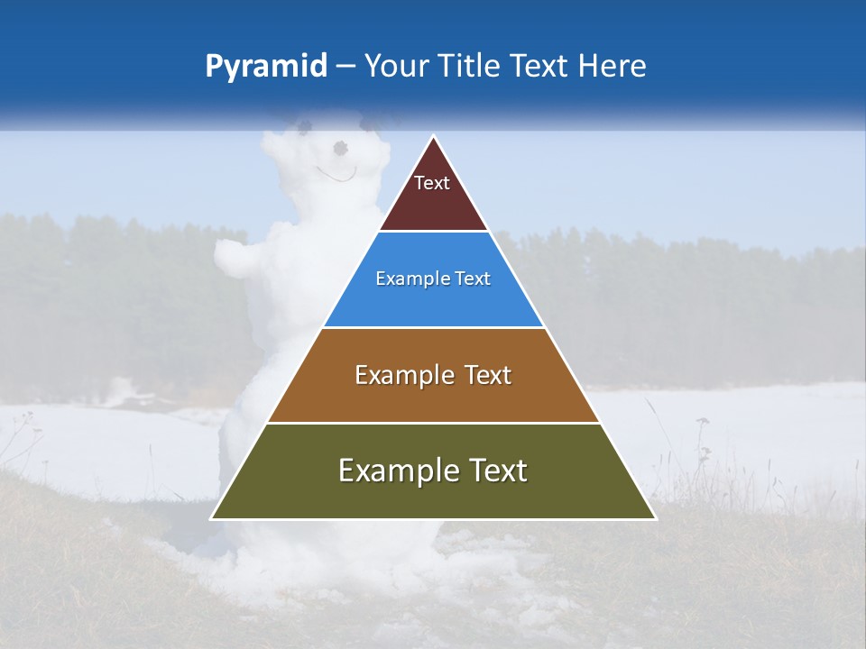 A Snowman Is Standing In The Middle Of A Field PowerPoint Template