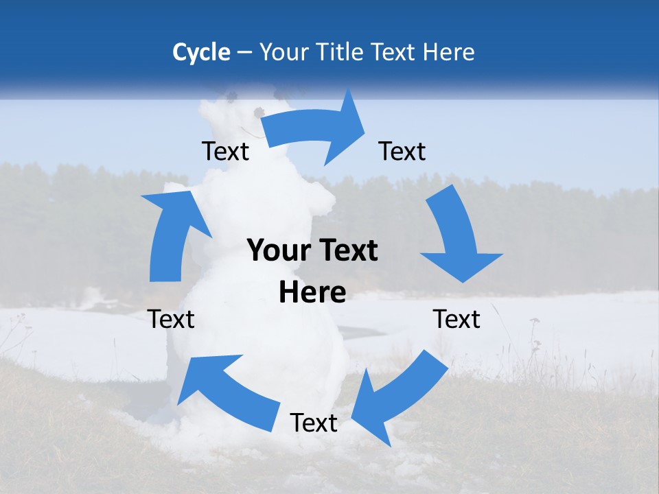A Snowman Is Standing In The Middle Of A Field PowerPoint Template