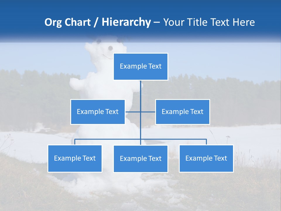 A Snowman Is Standing In The Middle Of A Field PowerPoint Template