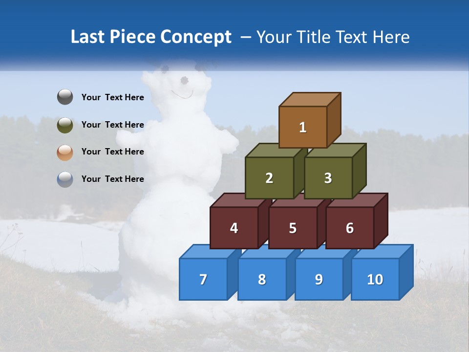A Snowman Is Standing In The Middle Of A Field PowerPoint Template