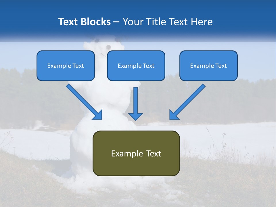 A Snowman Is Standing In The Middle Of A Field PowerPoint Template