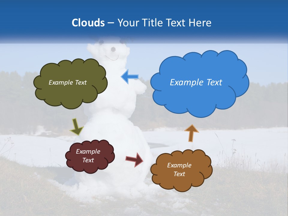 A Snowman Is Standing In The Middle Of A Field PowerPoint Template