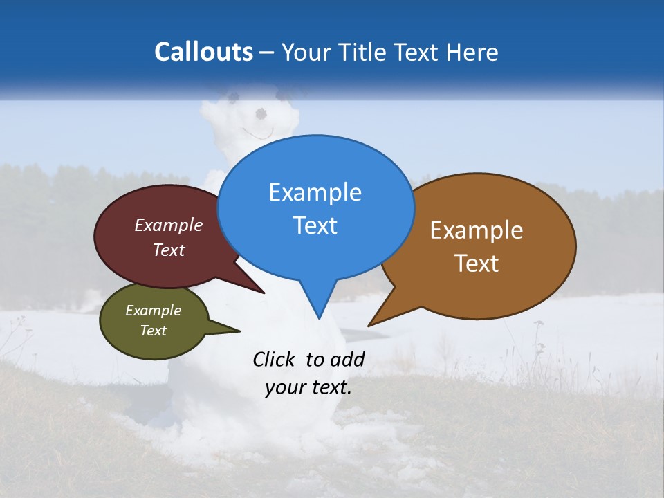 A Snowman Is Standing In The Middle Of A Field PowerPoint Template