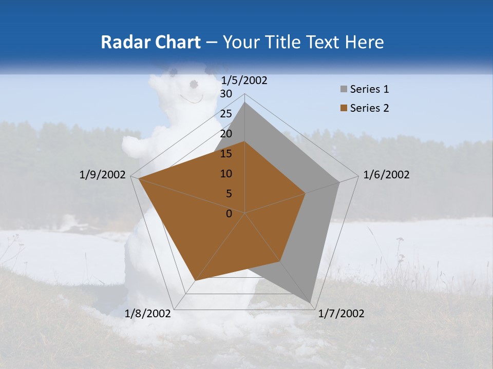 A Snowman Is Standing In The Middle Of A Field PowerPoint Template