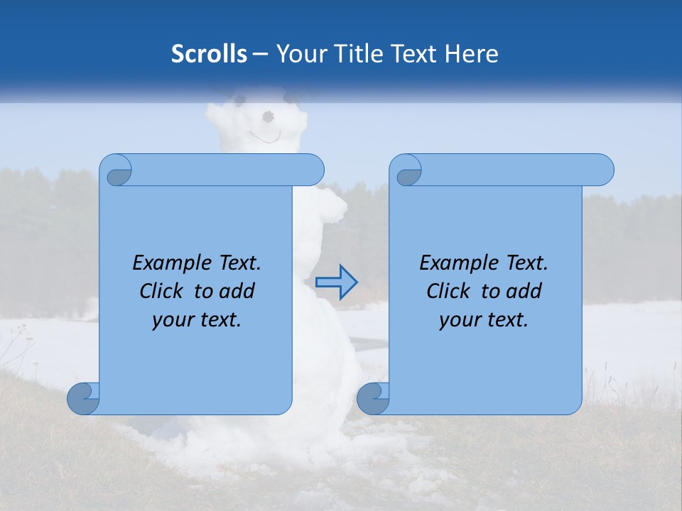 A Snowman Is Standing In The Middle Of A Field PowerPoint Template