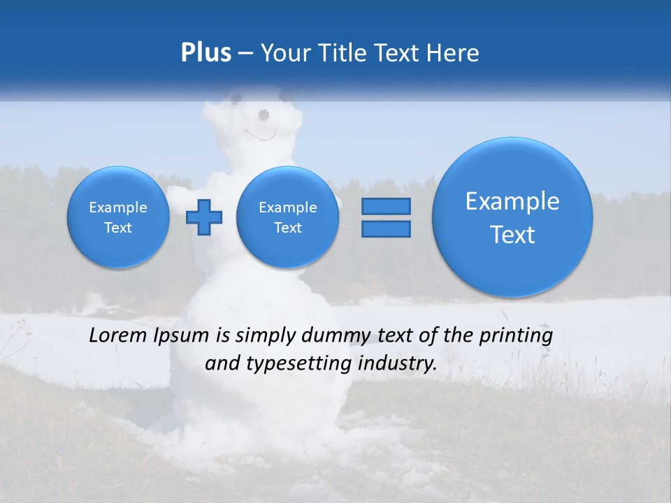 A Snowman Is Standing In The Middle Of A Field PowerPoint Template