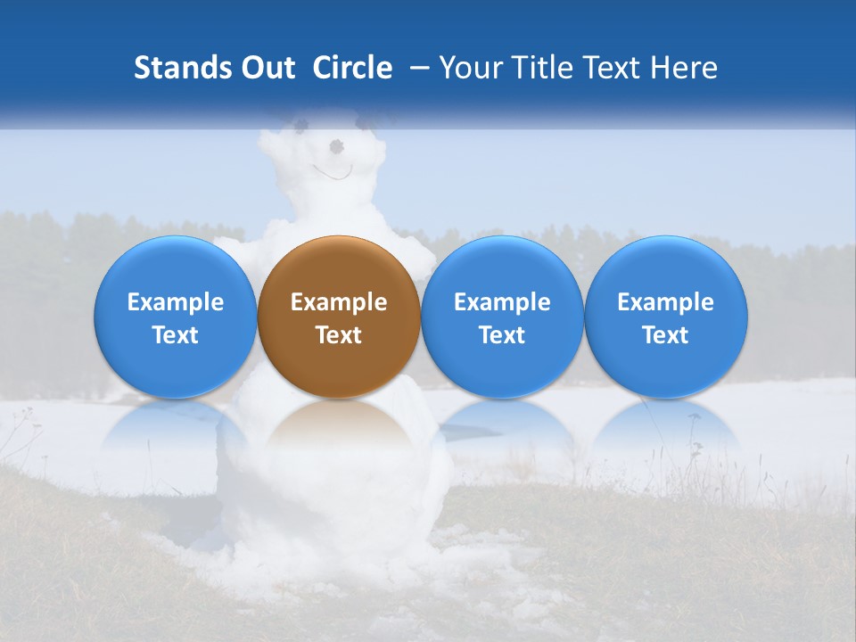 A Snowman Is Standing In The Middle Of A Field PowerPoint Template