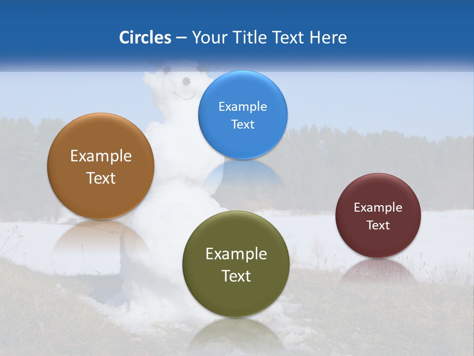 A Snowman Is Standing In The Middle Of A Field PowerPoint Template