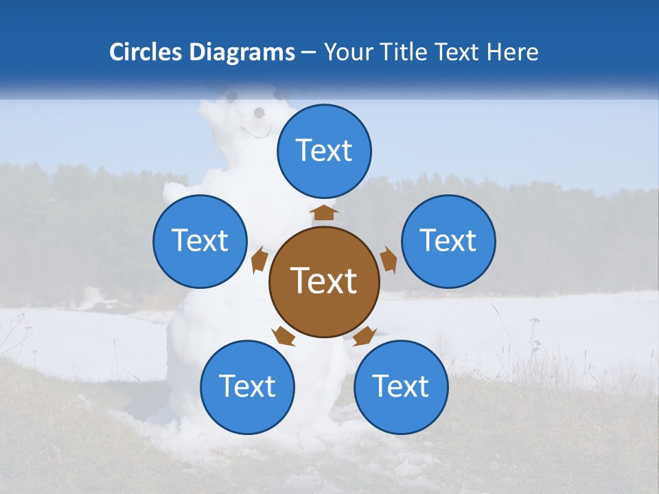 A Snowman Is Standing In The Middle Of A Field PowerPoint Template